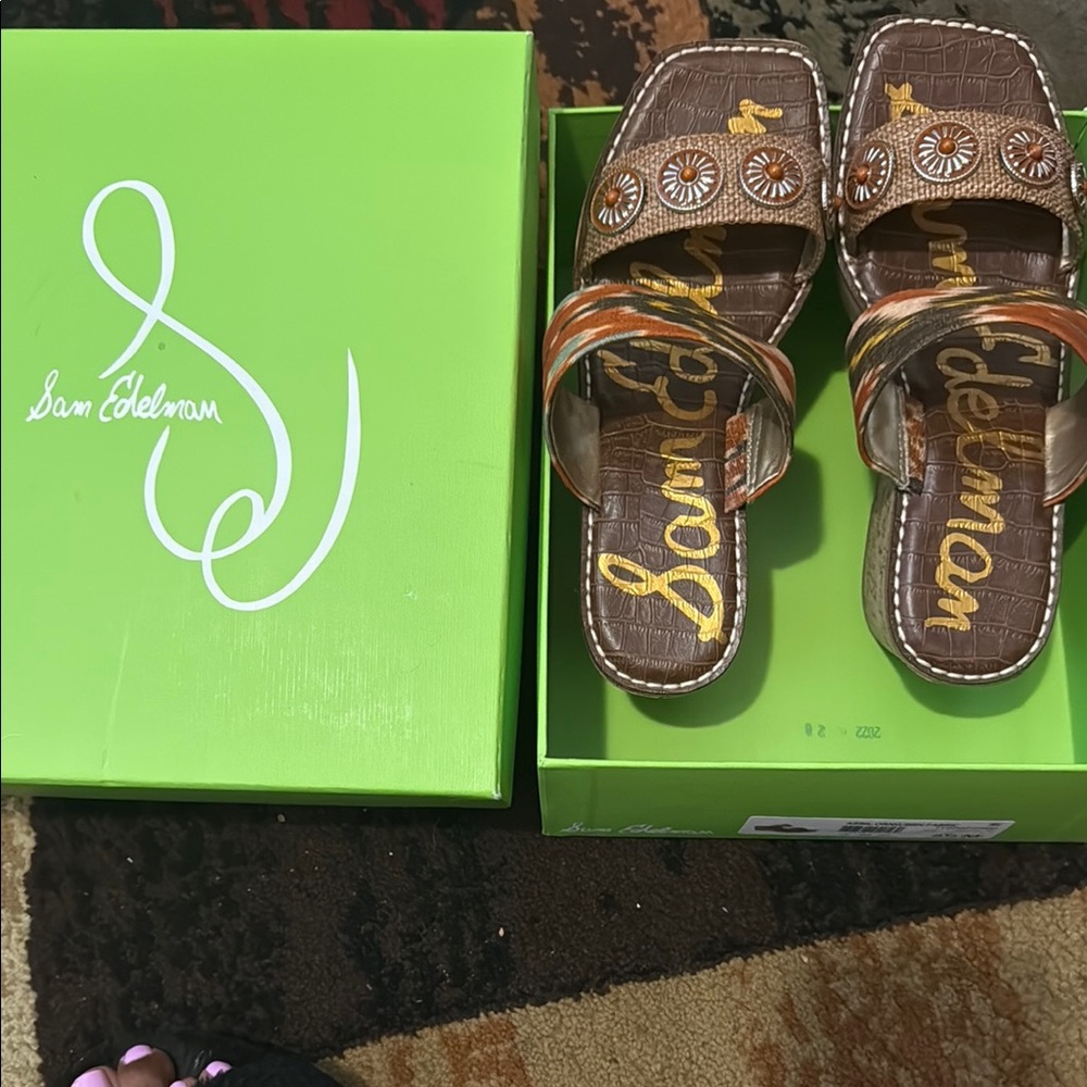 Sam Edelman Brown Sandals with Intricate Cutouts, new never worn